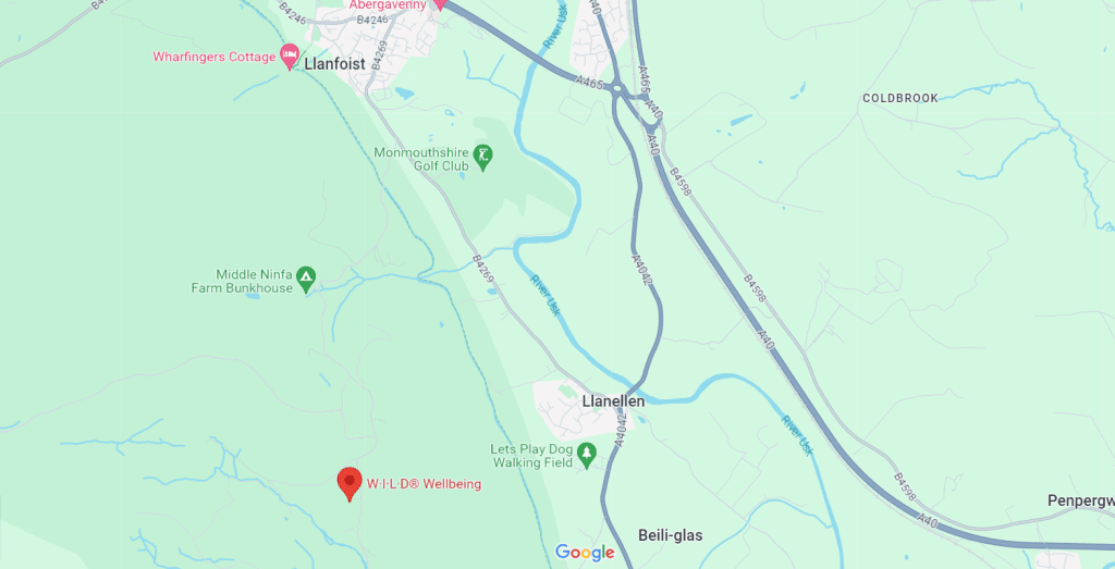 Map showing the location of W·I·L·D® Wellbeing