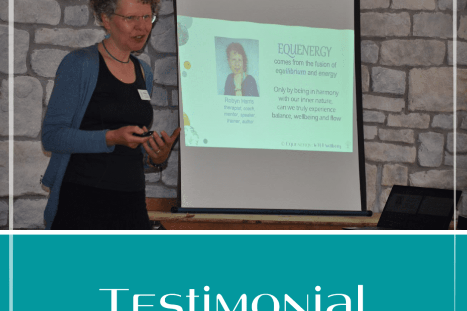 Robyn speaking at an event